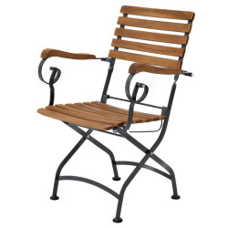 Стул из акации ЛАТА складной с подлокотниками Садовый стул-кресло