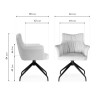 Стулья на металлокаркасе Kaser 360 крутящийся grey / black