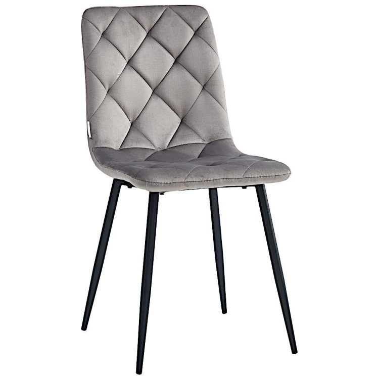 Стулья DC210 Стул мягкий, АНТРАЦИТ#G62-15 велюр, каркас металл черный КРУГЛЫЙ