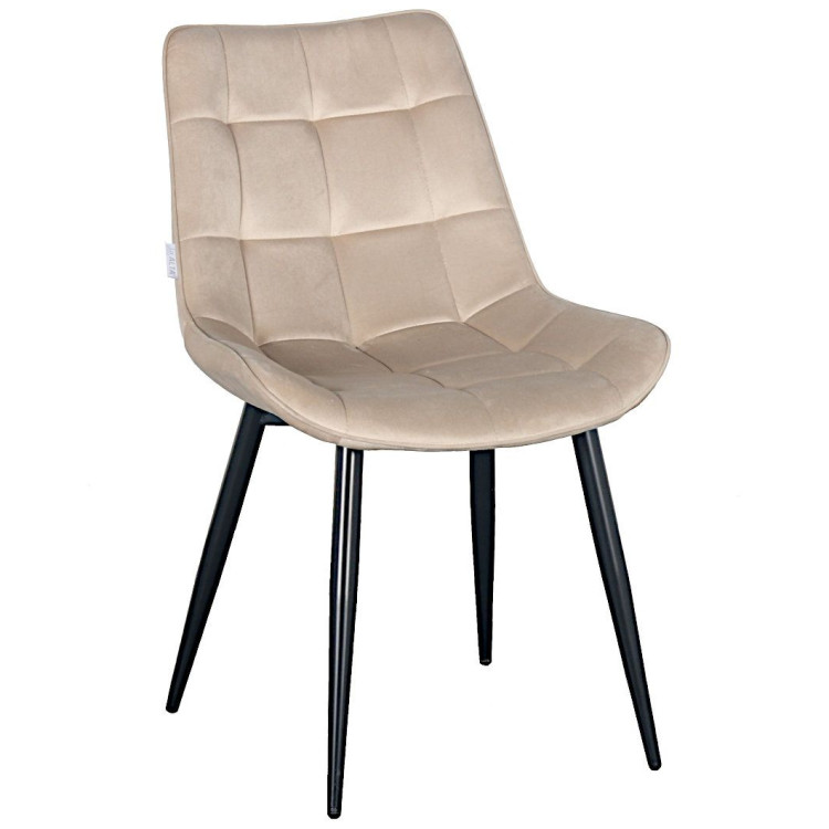 Стулья DC705 Стул мягкий, БЕЖЕВЫЙ#G62-03 велюр, каркас металл черный