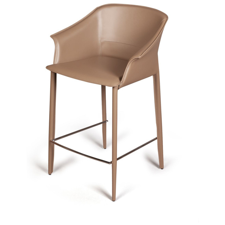 Полубарные стулья Стул полубарный GIO, кожа хаки-тауп