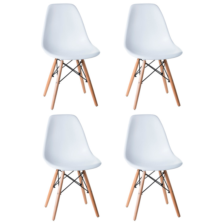 Стулья Набор 4 шт Стул обеденный DOBRIN DSW, ножки светлый бук, цвет белый (W-02)