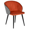 PAOLA стул с обивкой тканью велюр с жаккардом, цвет оранжевый / каркас черный