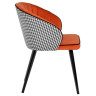 PAOLA стул с обивкой тканью велюр с жаккардом, цвет оранжевый / каркас черный